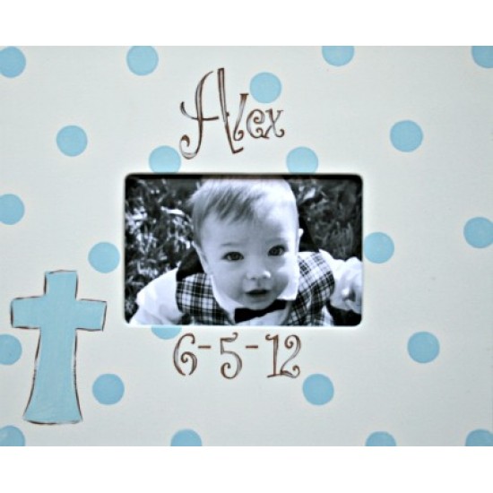 4x6 Sky Blue Cross with Dots 